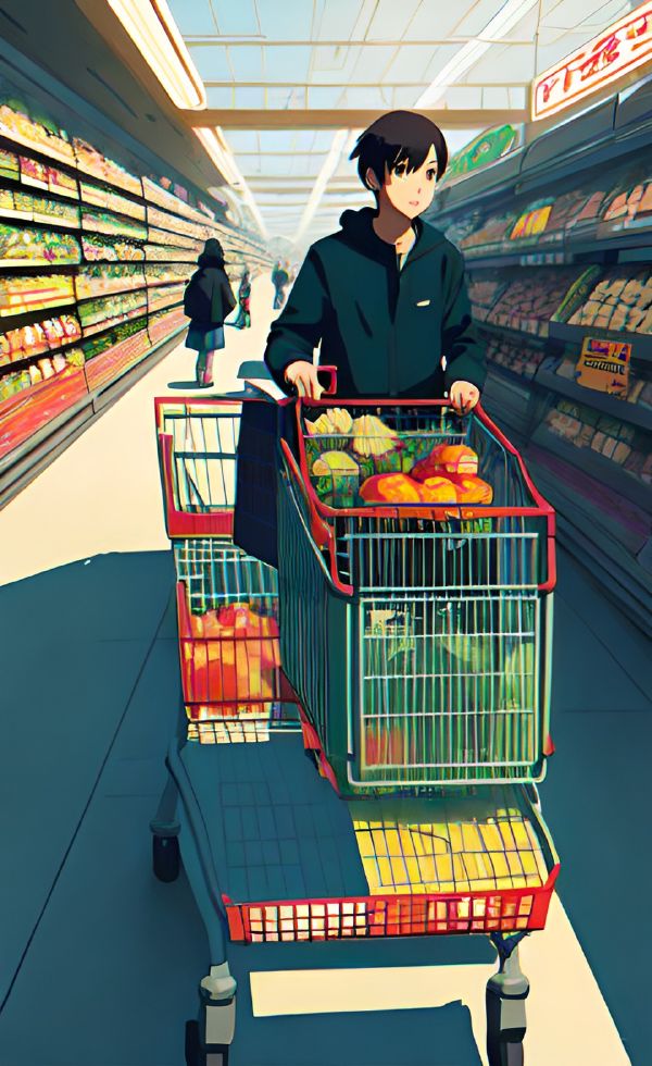 スーパーで買い物する女性,行動経済学のイメージ