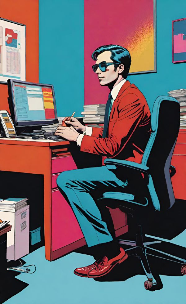 仕事中の人,モデリングのイメージ