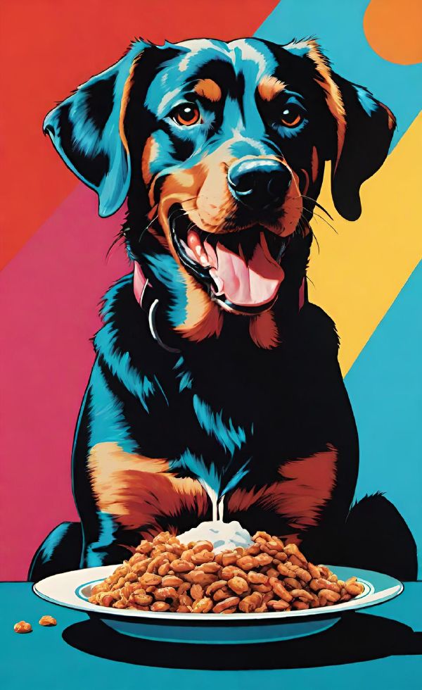 エサを待つ犬,条件反射のイメージ