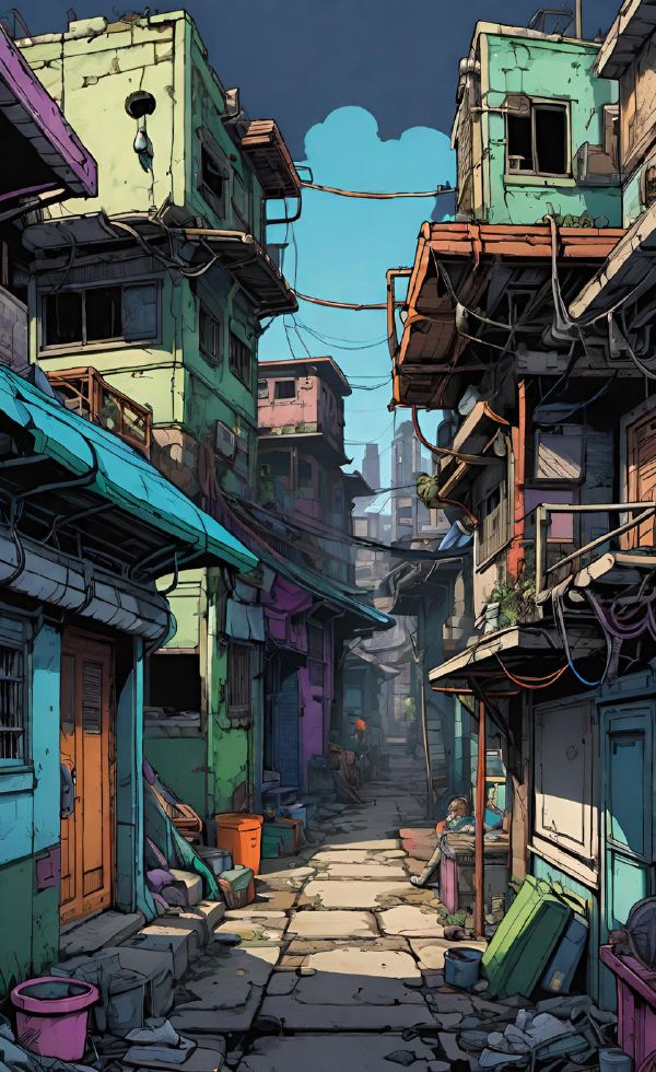 スラム街,破損窓理論のイメージ