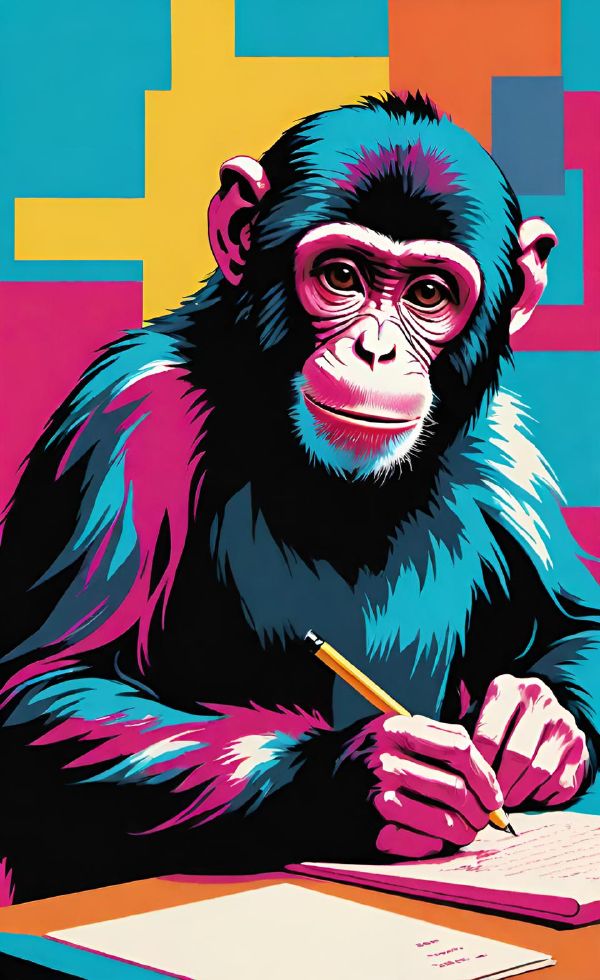 文字を書く猿,シェイピングのイメージ