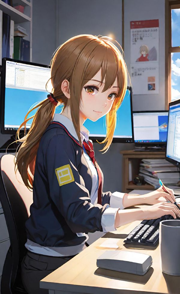 デスクワークに集中する女性